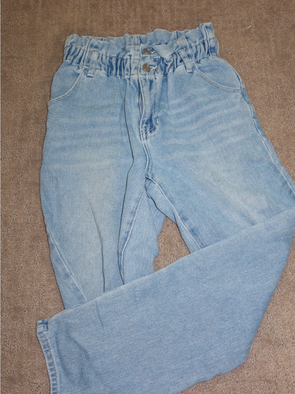 PacSun Light Blue Mom Jeans Jeans with Paperbag Waist